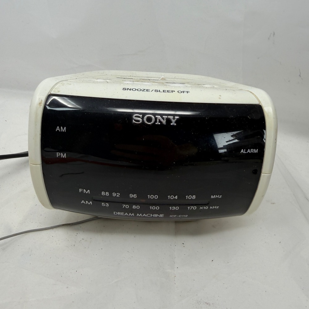 Sony Dream Machine ICF-C112 AM FM Alarm Clock Radio White Vintage Retro